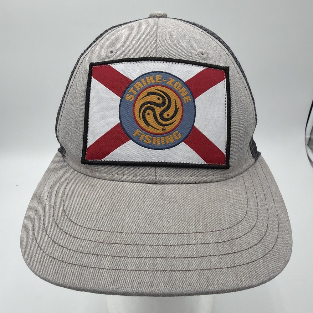 Strike Zone Fishing Hat, Snapback, Mesh Pukka Gray One Size Adjustable